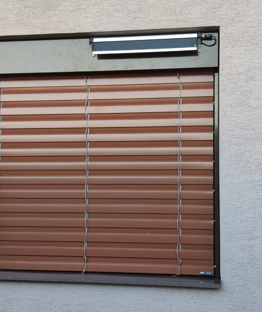 Solar-powered exterior blinds Solar-powered exterior blinds